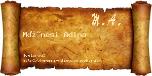 Ménesi Adina névjegykártya